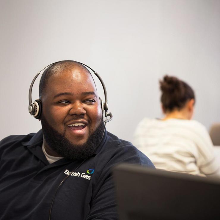 Smiling Call Centre Employee